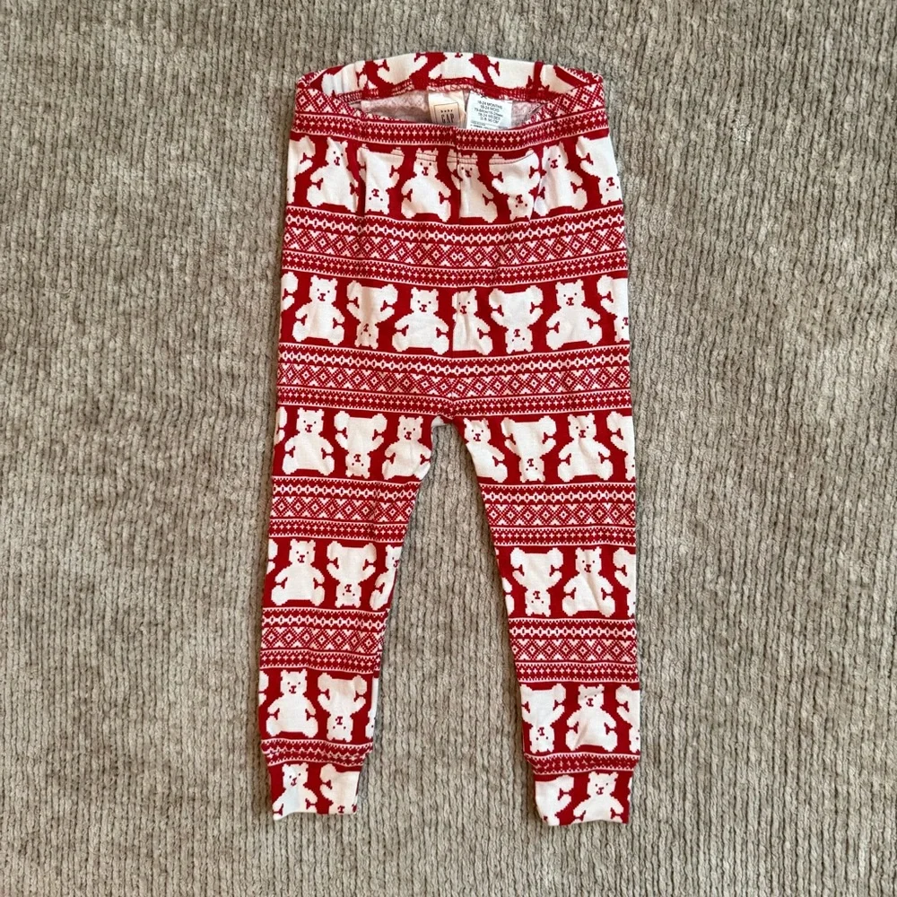 Baby Gap Red Polar Bear Fair Isle Pajama Set‎ 18–24 Months NWT